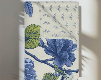 Reversible Two-Sided Throw Blanket | The Beach House Botanical by Lisa Kanova