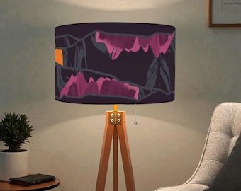 Designer Wood and Linen Tripod Floor Lamp Made in USA by Lisa Kanova