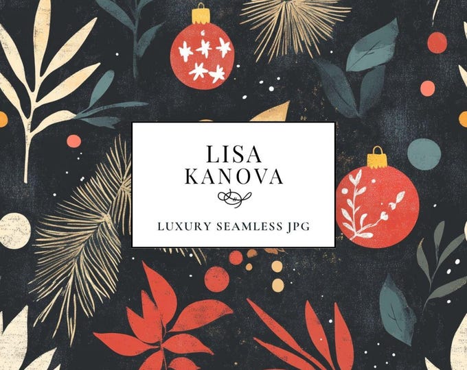 Holiday Seamless Pattern: Modern Style, Luxury Fabric Design (JPG Digital Download)