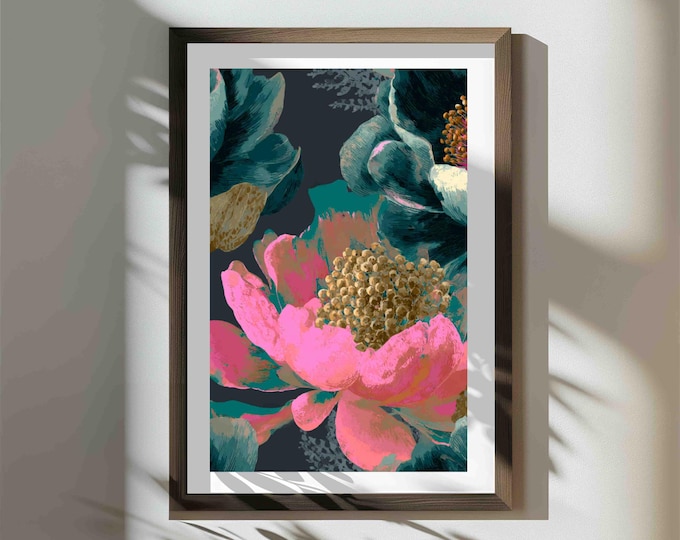 Oversized Floral Wall Art Print – Modern Flower Design (Digital Download)