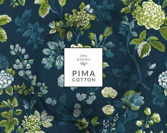100% Pima Cotton for Sewing, Apparel & Home Décor in Estate Garden at Dusk from The Heritage Toile Collection