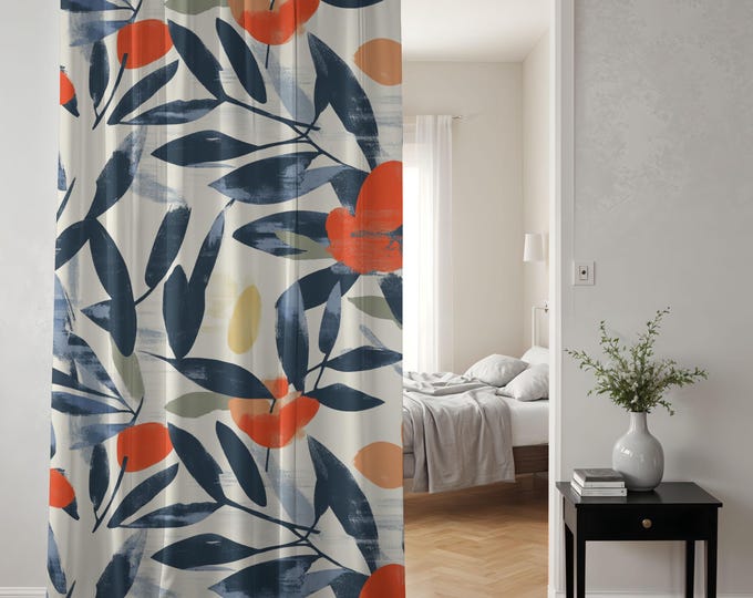 Soiree At The Lagoon | Artisan Window Curtains - Single Panel Or Pair | Sheer Or Blackout