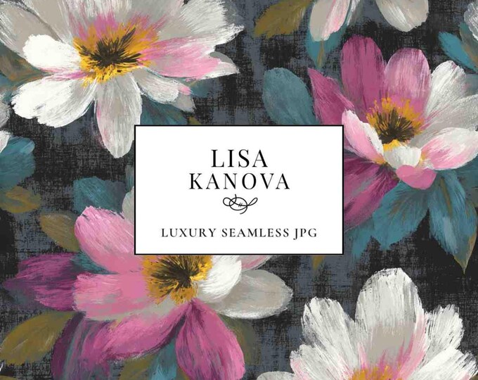 Floral Seamless Pattern: Modern Style, Luxury Designer (JPG Digital Download)