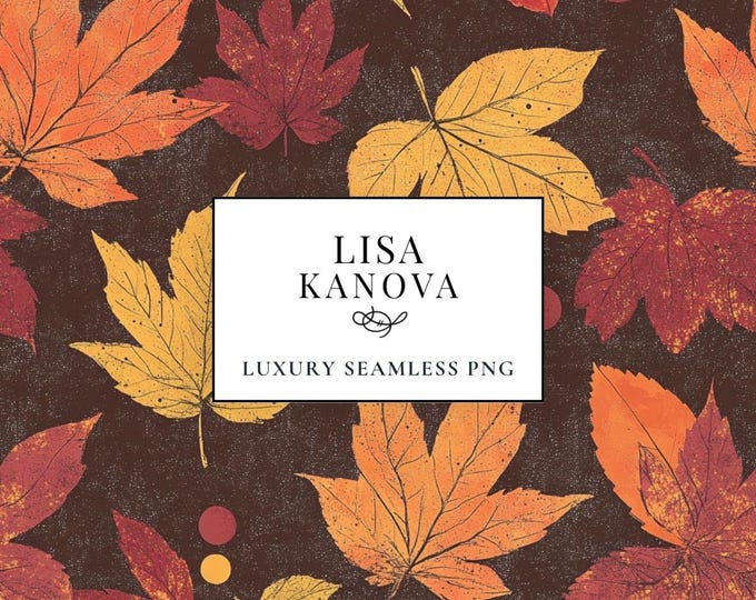 Fall Leaves Seamless Pattern – Luxury PNG File (Digital Download)