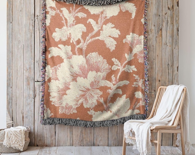 Statement Heirloom Cotton Woven Throw,  A Bold, Curated Textile for Modern Interiors in Sunset in the West