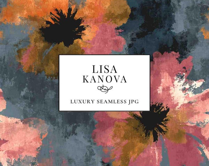 Floral Seamless Pattern: Modern Style, Luxury Designer (JPG Digital Download)