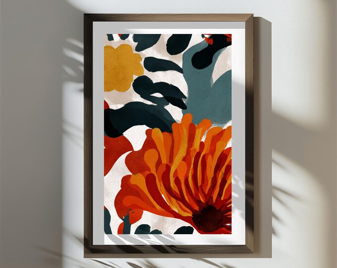 Oversized Floral Wall Art Print – Modern Flower Design (Digital Download)