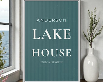 Personalized Lake House Framed Wall Art Canvas