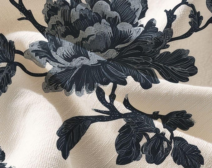 Pima Cotton Fabric, Navy Night Toile, Apparel & Home Décor