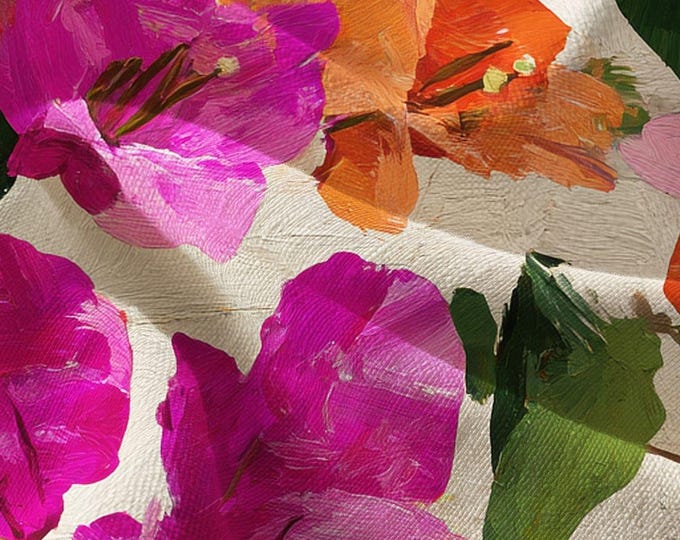 Cappuccino at the Villa | Pima Cotton Bold Botanical Pattern by Lisa Kanova