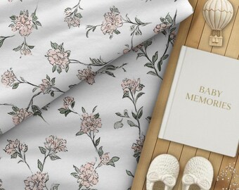 100% Pima Cotton Nursery or Kid's Room Modern Heirloom Floral Fabric