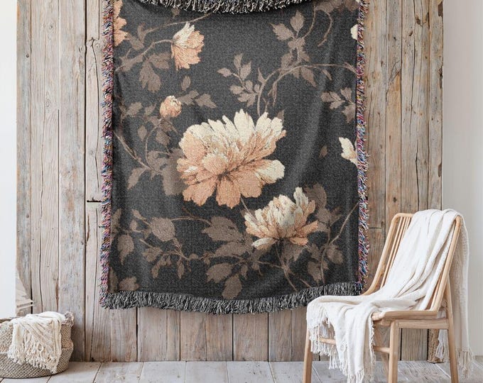 Statement Heirloom Cotton Woven Throw,  A Bold, Curated Textile for Modern Interiors in Mocha Sunrise