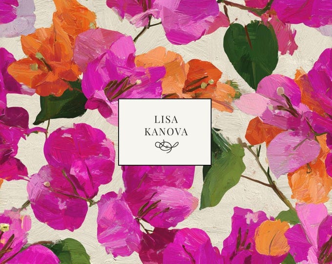 Cappuccino at the Villa Bold Floral Seamless Repeat Pattern | Lisa Kanova Surface Design