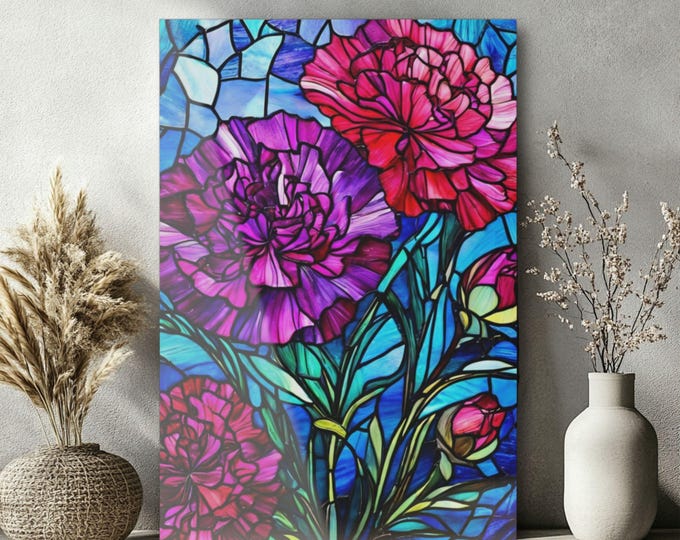Stained Glass Peonies Acrylic Print by Lisa Kanova