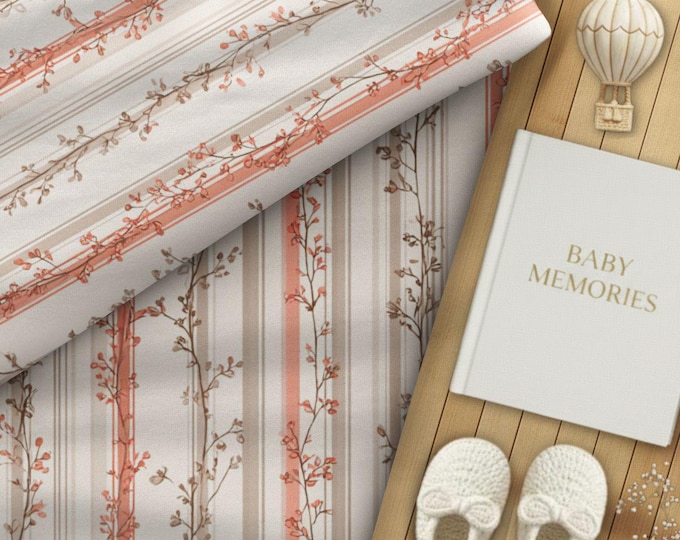 100% Pima Cotton Nursery or Kid's Room Modern Heirloom Floral Fabric