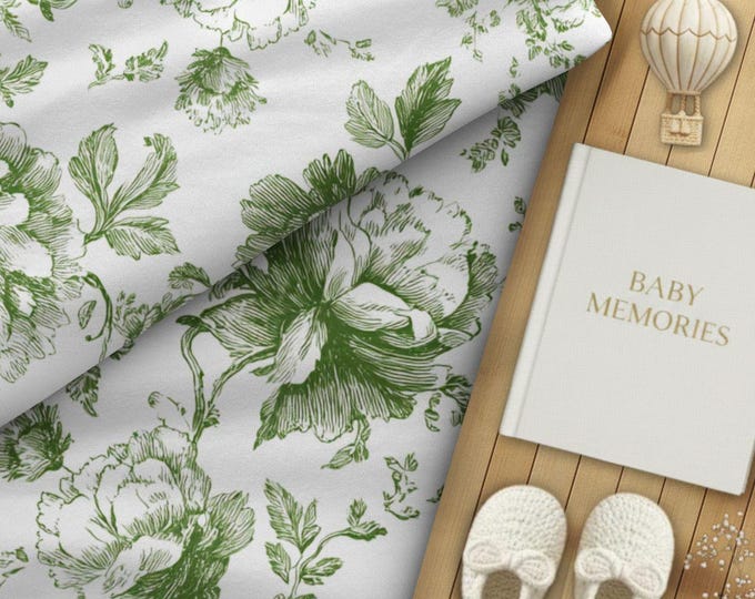 100% Pima Cotton Nursery or Kid's Room Modern Heirloom Floral Fabric