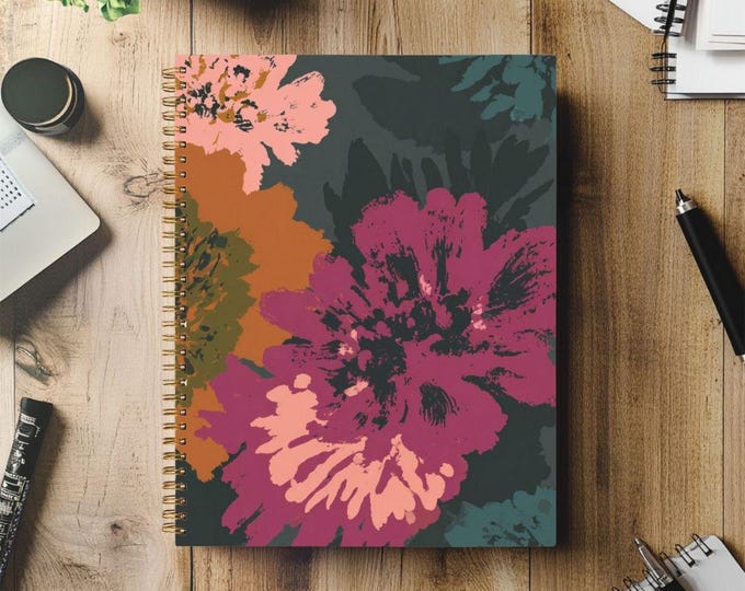 2026 & 2027 Planner Hardcover Spiral 8.5 x 11 In Black or Gold Spiral Binding