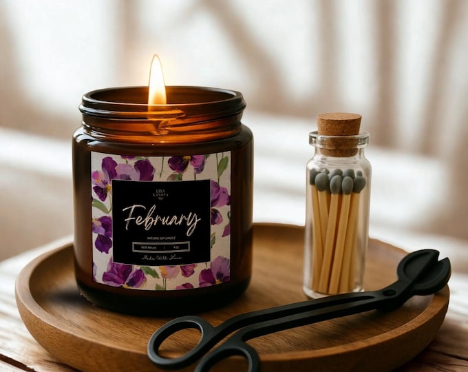 Luxury Candle 3 Piece Gift Set Birth Flower Edition by Lisa Kanova - January Carnation