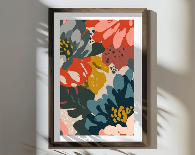 Oversized Floral Wall Art – Modern Printable Flower Design (Digital Download)
