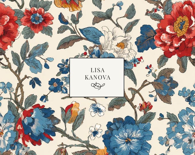 Rendevous in the Courtyard | Floral Seamless Repeat Pattern | Lisa Kanova Surface Design