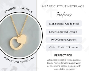 Etsy Listing Photo | Heart Cutout Necklace Features Image (JPG Download)