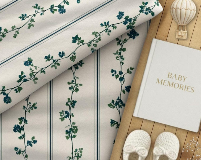 100% Pima Cotton Nursery or Kid's Room Modern Heirloom Floral Fabric