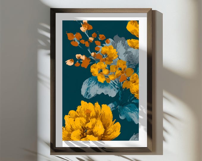 Oversized Floral Wall Art Print – Modern Flower Design (Digital Download)