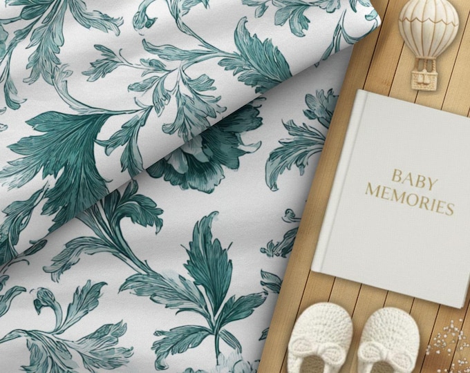 100% Pima Cotton Nursery or Kid's Room Modern Heirloom Floral Fabric