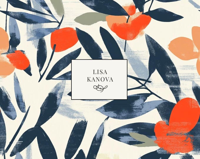 Soiree at the Lagoon | Botanical Seamless Repeat Pattern | Lisa Kanova Surface Design