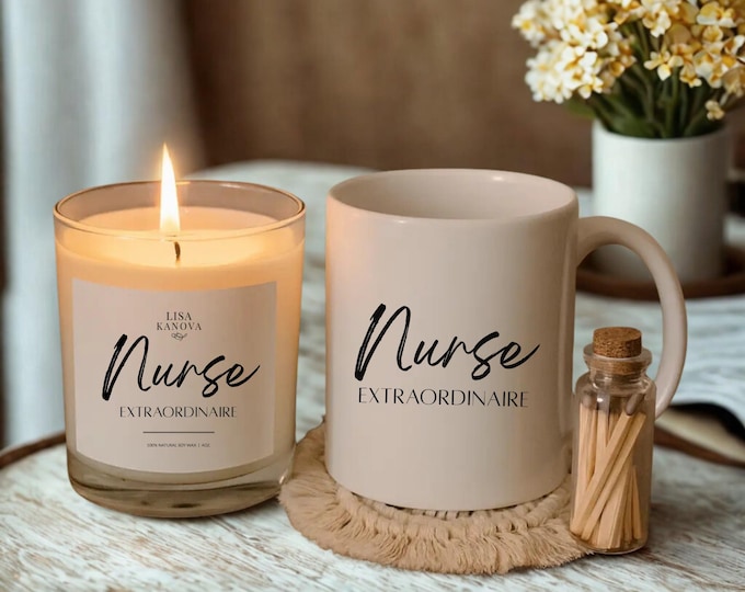 Luxury Candle & Mug Gift Set – 4-Piece Relaxation Bundle for Nurse