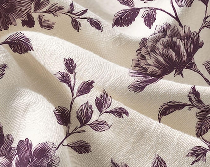 Pima Cotton Fabric, Heritage Toile, Pretty Plum Floral