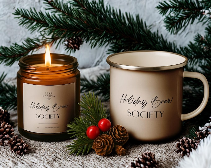 Holiday Brew Society Winter Mug & Candle Set