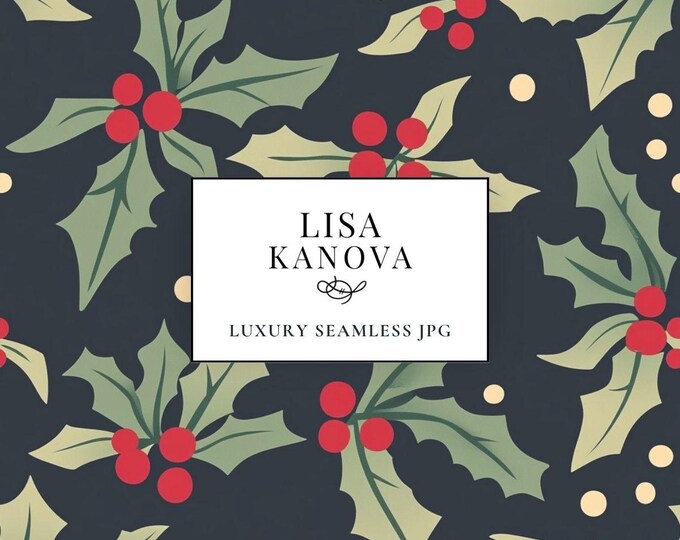 Holiday Seamless Pattern: Modern Style, Luxury Fabric Design (JPG Digital Download)