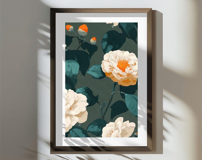 The Emerald Garden | Statement Wall Art Print | Digital Download | Bold Maximalist Wall Art 24x36 | Gallery Wall Decor