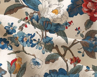 Rendevous at the Courtyard | 100% Pima Cotton Fabric | Bold Botanical by Lisa Kanova