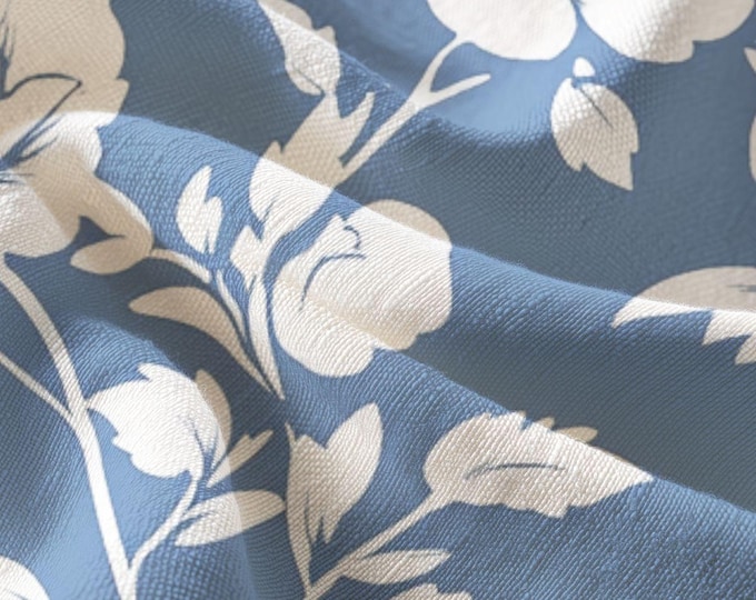 White Floral Pattern Fabric Combed Cotton Pima