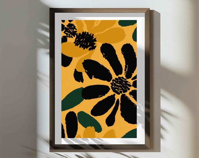 Oversized Floral Wall Art Print – Modern Flower Design (Digital Download)