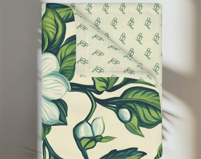 Reversible Two-Sided Throw Blanket | by Lisa Kanova in Waltz in the Garden