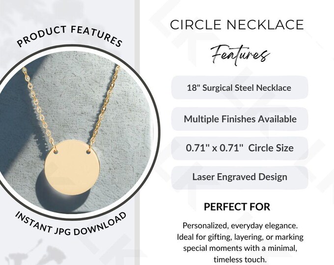 Etsy Listing Photo | Circle Bar Necklace Features Image (JPG Download)