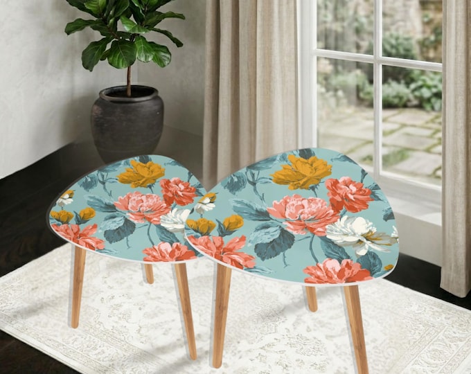 A Late Afternoon in Provence Triangle Coffee Table Set of 2 (Made in USA)