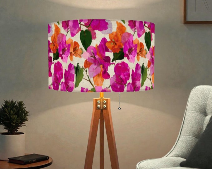 Cappuccino at the Villa | Designer Wood and Linen Tripod Floor Lamp Made in USA