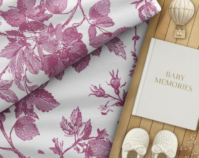 100% Pima Cotton Nursery or Kid's Room Modern Heirloom Floral Fabric