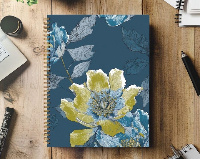 2026 & 2027 Planner Hardcover Spiral 8.5 x 11 In Black or Gold Spiral Binding