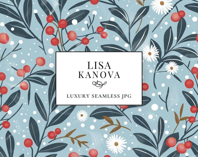 Holiday Seamless Pattern: Modern Style, Luxury Fabric Design (JPG Digital Download)