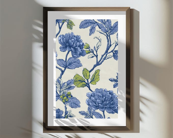 The Beach House Botanical | Statement Wall Art Print | Digital Download | Bold Maximalist Wall Art 24x36 | Gallery Wall Decor
