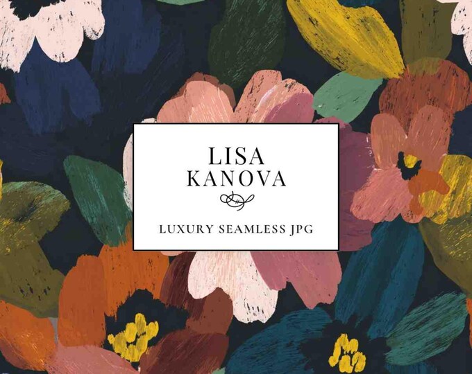 Floral Seamless Pattern: Modern Style, Luxury Designer (JPG Digital Download)