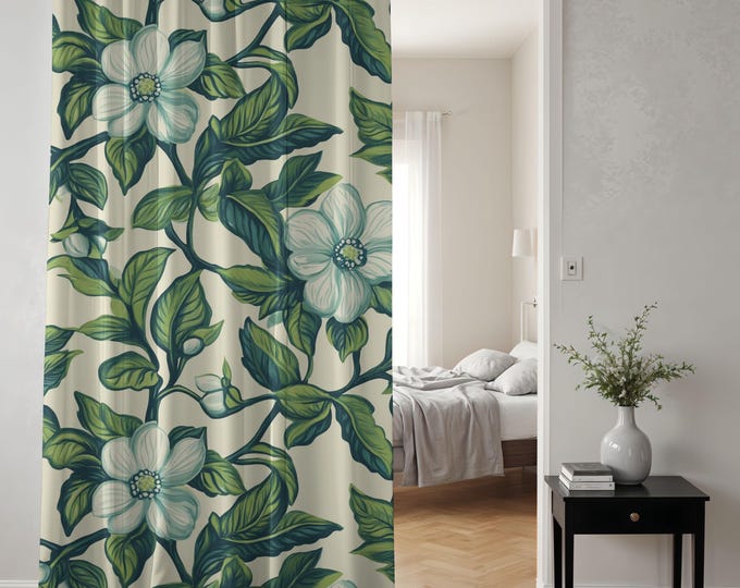 Waltz in the Garden | Artisan Window Curtains - Single Panel Or Pair | Sheer Or Blackout