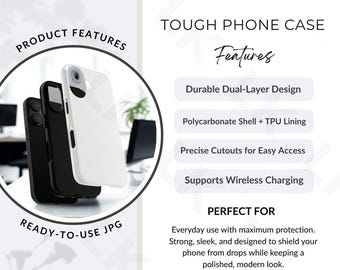 Etsy Listing Photo | Tough Phone Case Features Image (JPG Download)
