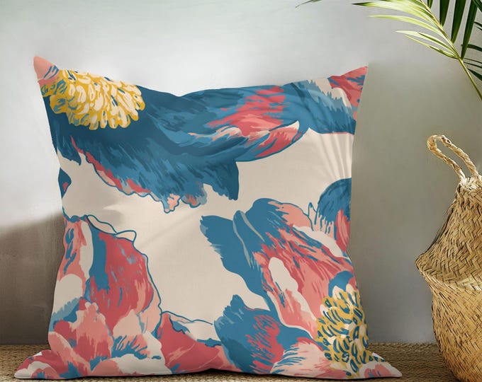 Cotton Twill Or Faux Linen Designer Reversible Throw Pillow Cover By Lisa Kanova