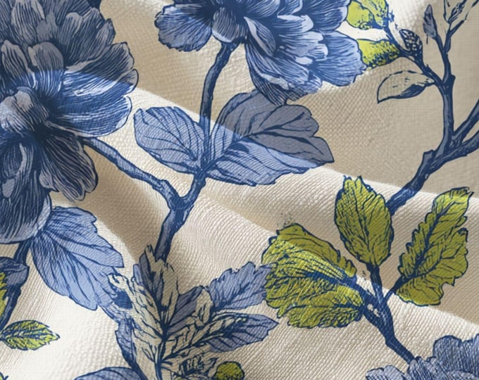 The Beach House Botanical | 100% Pima Cotton Fabric | Bold Botanical by Lisa Kanova
